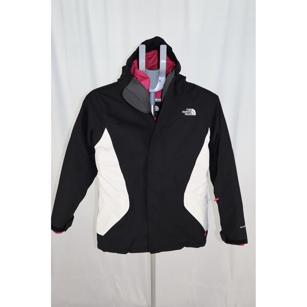 The North Face Girls 3-in-1 Hooded Insulated Full Zip Jacket Pink/Black XL/18